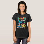 T-shirt Fish Tail 2nd Grade Teacher Survived 100 Days Of M (Devant entier)
