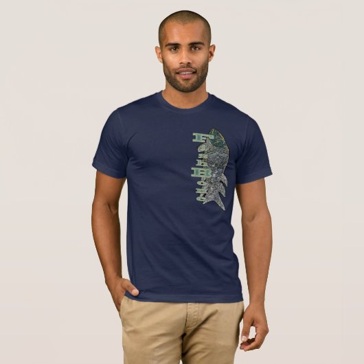 T-shirt FishBone avec texte vertical (Devant entier)
