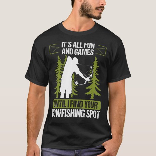 T-shirt Fisherman Airboat Bowfishing Spots Funny Bowfisher (Devant)