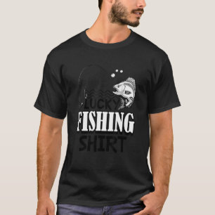 T-shirt Fisherman And Fishing  Quote Lucky Fishing 1