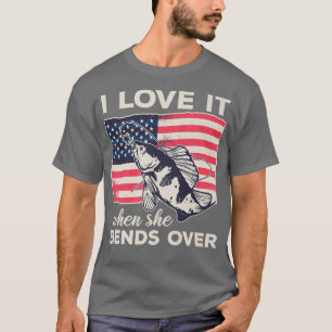 T-shirt Fisherman USA J'Aime Quand Elle Se Bend Sur Funny