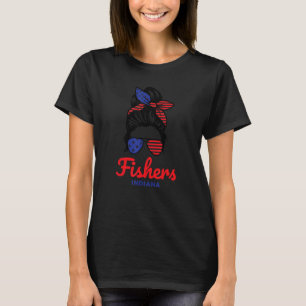 T-shirt Fishers Indiana Rétro Chignon Méche