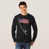 T-shirt Fishing  American Flag Fishing Rod (Devant entier)