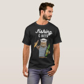 T-shirt Fishing & Beer Cat (Devant entier)