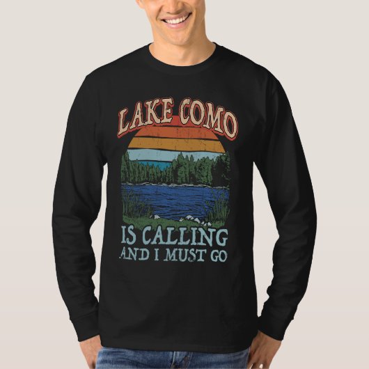 T-shirt Fishing Boating Camping Retro Lake Vacation Lake C (Devant)