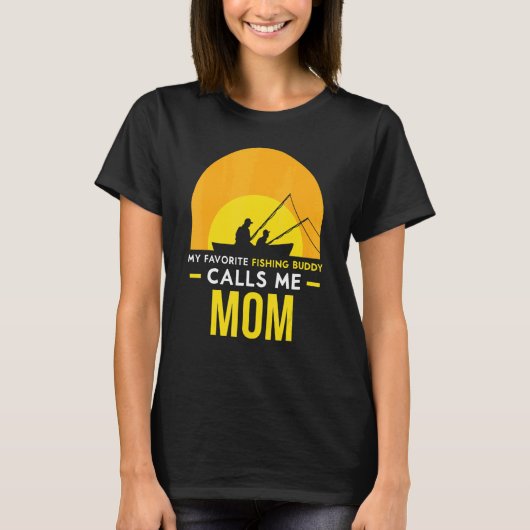 T-shirt Fishing Buddy m'appelle maman Fisher Fish Friend T (Devant)