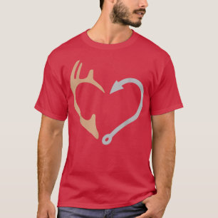 T-shirt Fishing Hook And Deer Antlers Shed Hunting Fishing