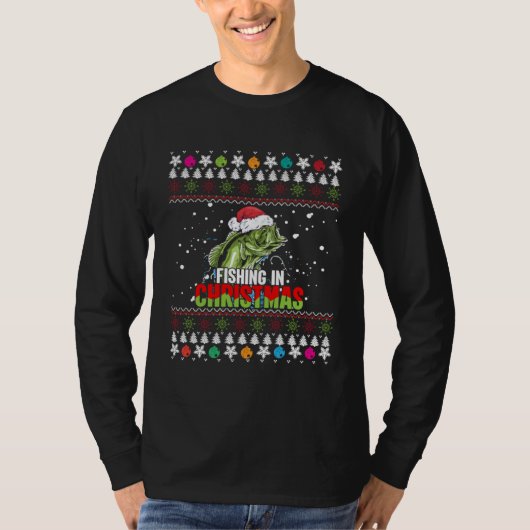 T-shirt Fishing in Christmas Merry Fishmas Ugly Sweater Ch (Devant)