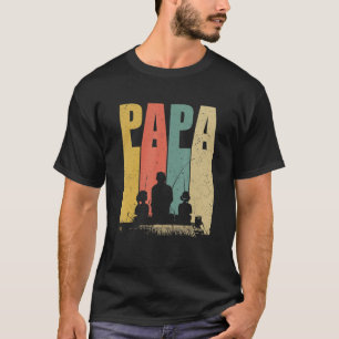 T-shirt Fishing Papa Reel Cool Fisherman Vintgae Father's