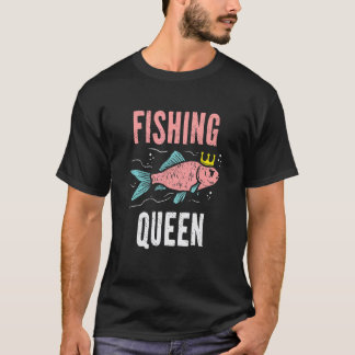 T-shirt Fishing Queen Angler Sportfishing Girls Women Pink