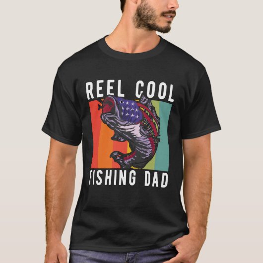 T-shirt Fishing Stuff For Fathers Day Reel Cool Dad Americ (Devant)