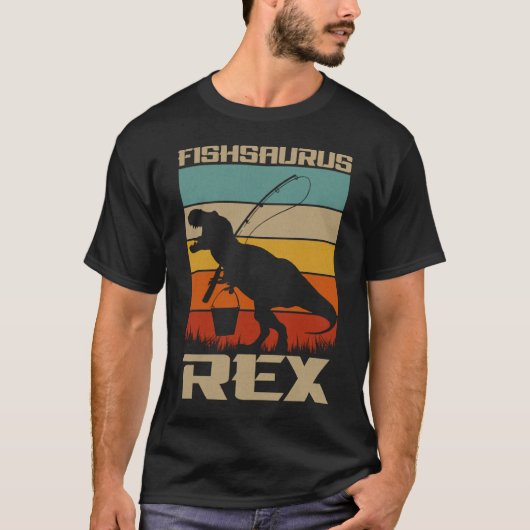 T-shirt Fishsaurus Bass Fishing T Rex Dinosaur (Devant)