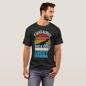 T-shirt Fishsaurus Rex Dinosaur Basse Luck Pêche Tournoi (Devant entier)