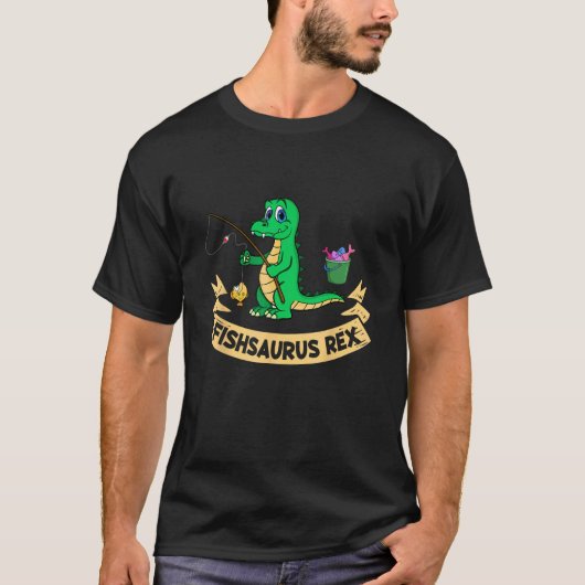 T-shirt Fishsaurus T Rex Dinosaure - Pêche Drôle (Devant)