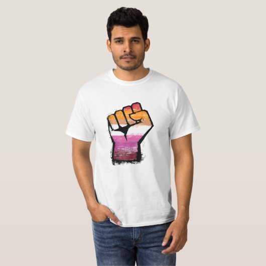 T-shirt Fist de protestation lesbienne (Devant entier)