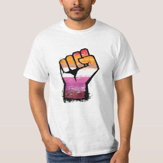 T-shirt Fist de protestation lesbienne (Devant)
