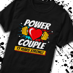 T-shirt Fitness Couple 17th Anniversary 17 Years Strong