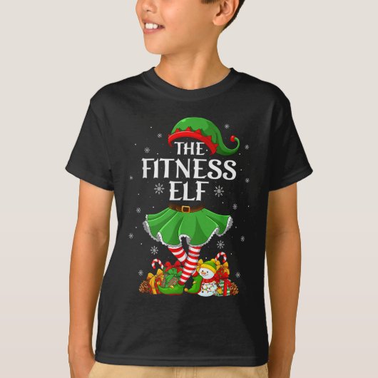 T-shirt Fitness Elf Christmas Family Elf Squad Xmas Girls (Devant)