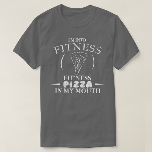 T-shirt Fitness Pizza Dans Ma Bouche Drôle Pizza Chemise N (Design devant)