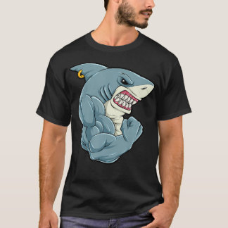 T-shirt Fitness Shark À La Salle De Fitness Entraînement H