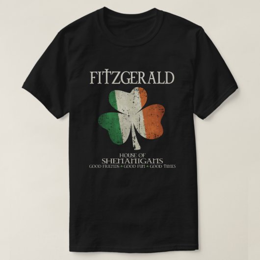 T-shirt Fitzgerald nom famille Irlande maison irlandaise (Design devant)