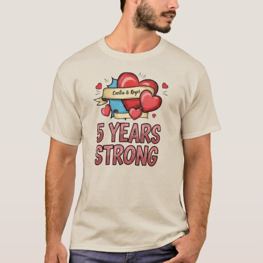 T-shirt Five Year Strong Customizable (Devant)
