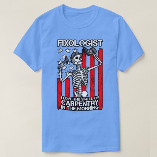 T-shirt Fixologiste Gothique Squelette USA Drapeau de trav (Design devant)
