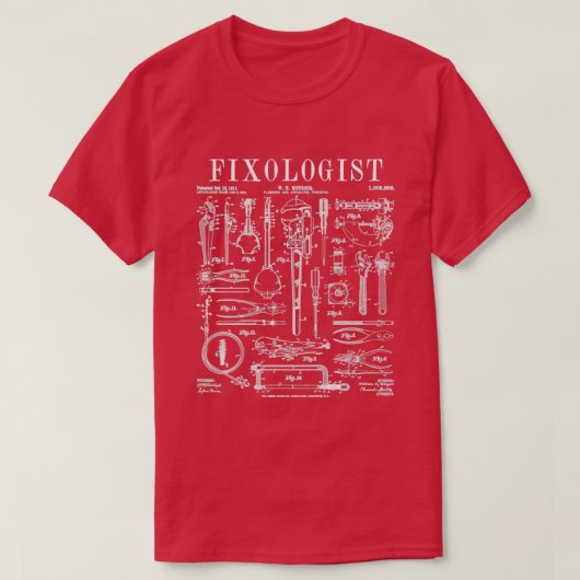 T-shirt Fixologiste Plumber Plumber Outils de plomberie Br (Design devant)