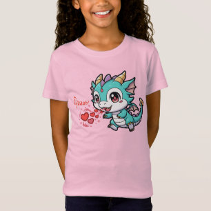 T-Shirt Fiyaaah Bébé Dragon Mignon Chibi Anime Kawaii Cœur