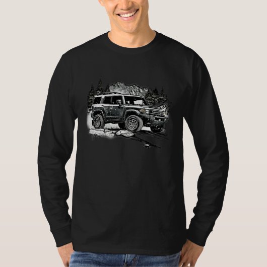 T-shirt FJ Cruiser Adventure Driving on Snow Covered Rocky (Devant)