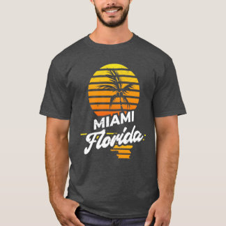 T-shirt FL Miami Summer Vacances Palm Trees Retro Florida