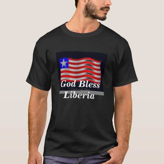 T-shirt flag3, Dieu bénissent le Libéria (Devant)