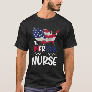 T-shirt Flag American Nurse Flag Day 4th Of Ju