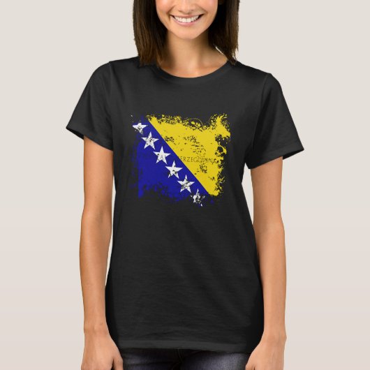 T-shirt Flag Bosnia Herzegowina Nationality State Origin T (Devant)