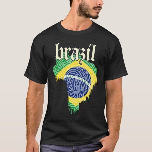 T-shirt Flag Brazil Nationality State Origin (Devant)
