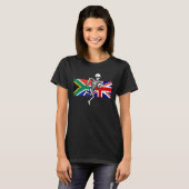 T-shirt Flags et os de Rugby Supporter SA & UK (Devant entier)