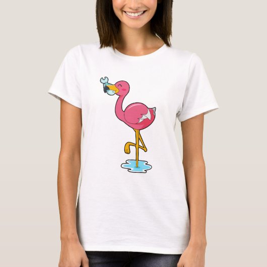 T-shirt Flamant avec Poisson (Devant)