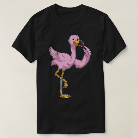 T-shirt Flamant avec rouge à lèvres (Design devant)