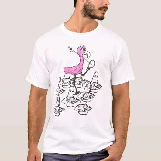T-shirt flamant contre la créature (Devant)