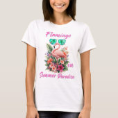 T-shirt Flamant dans le paradis d'été (Devant)