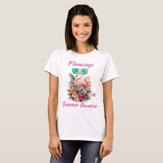 T-shirt Flamant dans le paradis d'été