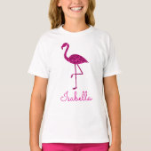 T-shirt Flamant flamand pétillant parties scintillant rose (Devant)