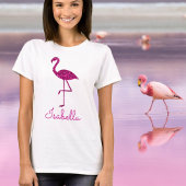 T-shirt Flamant flamand pétillant parties scintillant rose
