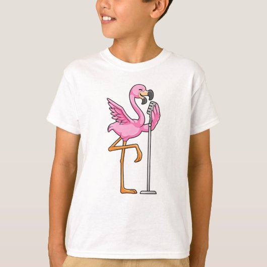 T-shirt Flamant rose à Chanter avec microphone (Devant)