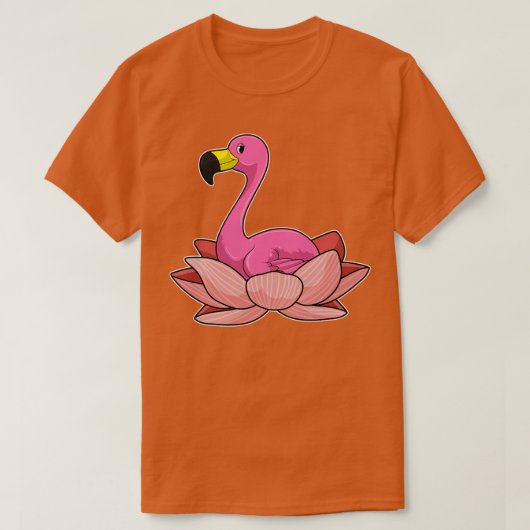 T-shirt Flamant rose à fleur de Lotus (Design devant)