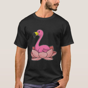 T-shirt Flamant rose à fleur de Lotus