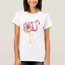 Flamant rose à fleurs