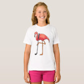 T-shirt Flamant rose à Golf avec Golf Club (Devant entier)