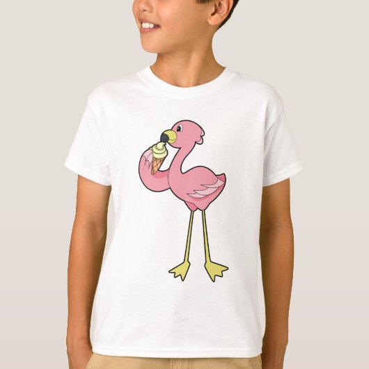 T-shirt Flamant rose à la crème glacée gaufre (Devant)