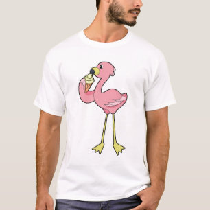 T-shirt Flamant rose à la crème glacée gaufre